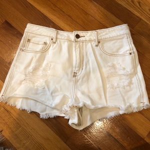 White Jean shorts